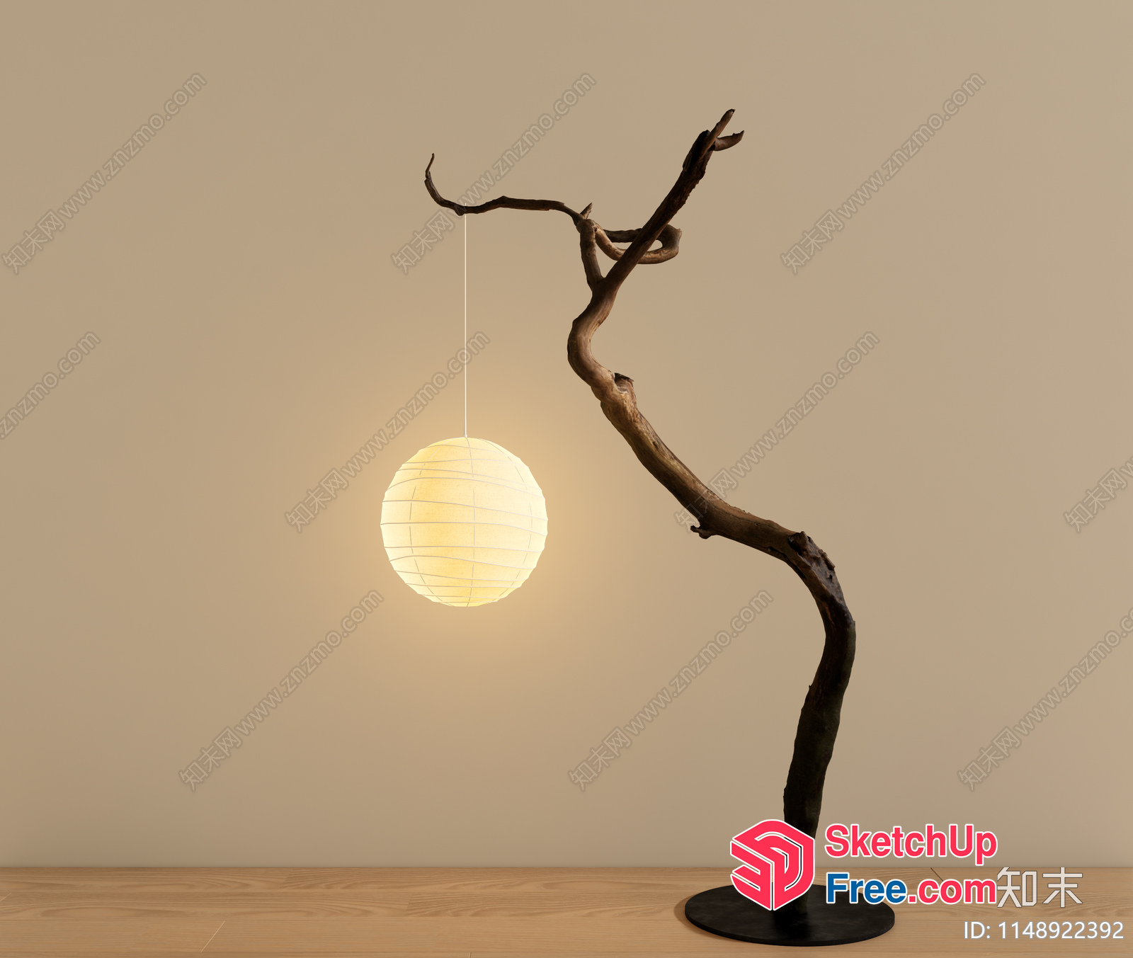 Unique Tree Branches And Hanging Lantern 3D SketchUp File
