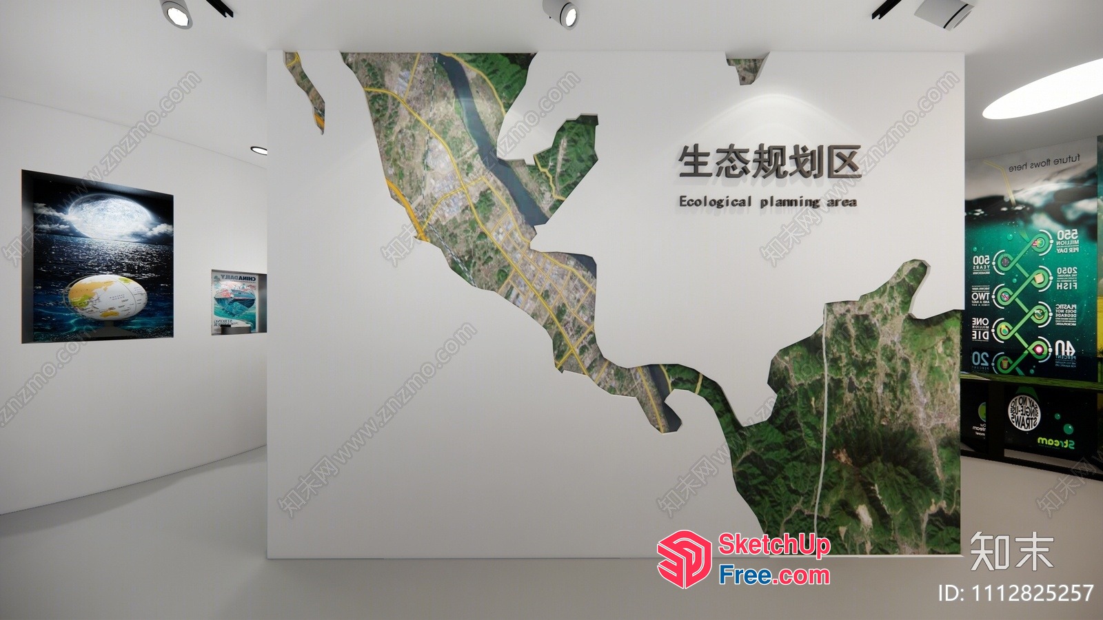 Ecological Planning Area Map Display 3D SketchUp File
