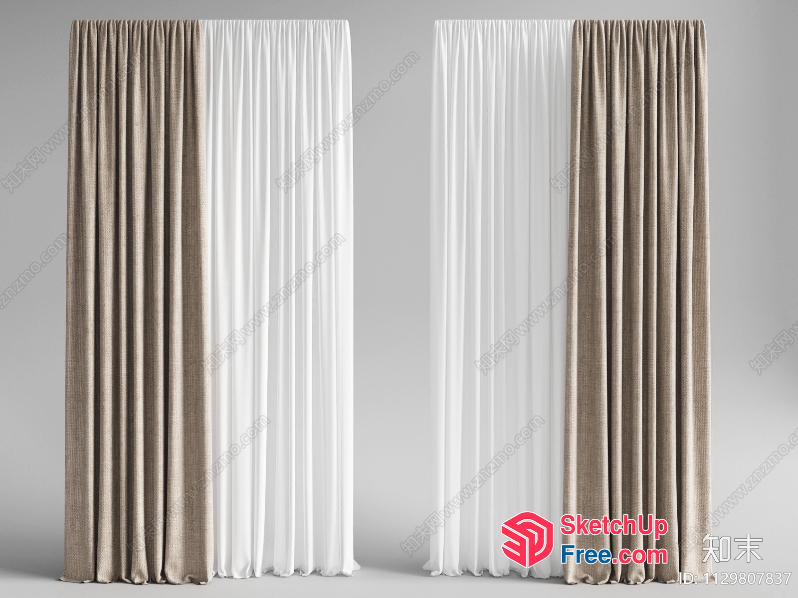 Elegant Curtain And Sheer Window Treatments 3D SketchUp File