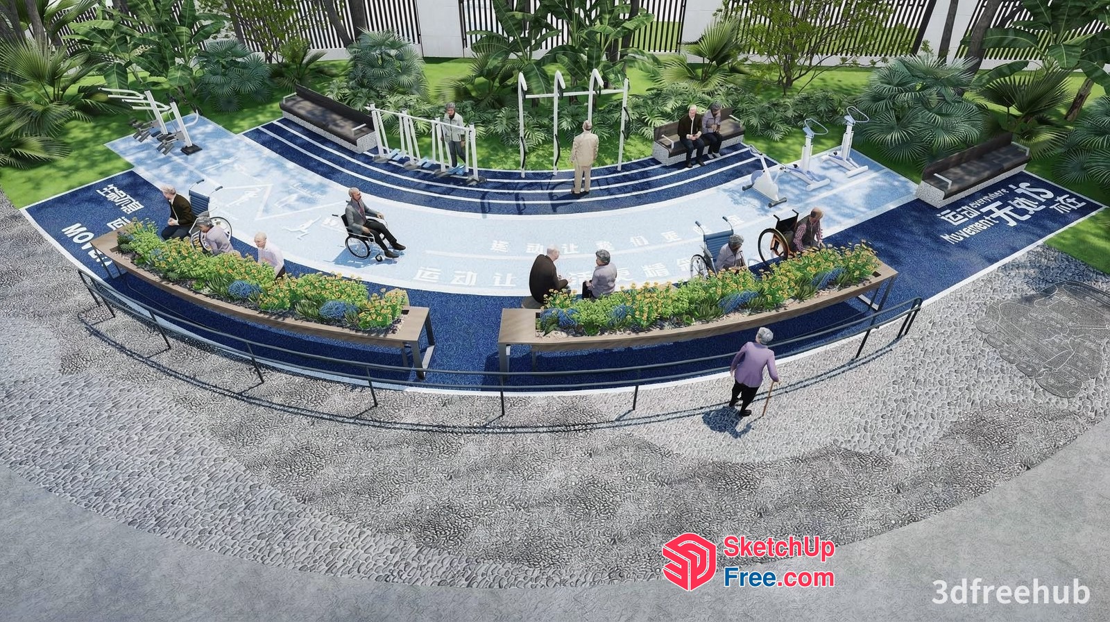 Seniors' Exercise And Social Space 3D SketchUp File
