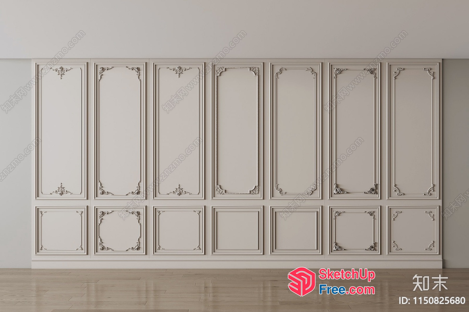Classic Moulding Wall Paneling 3D SketchUp File