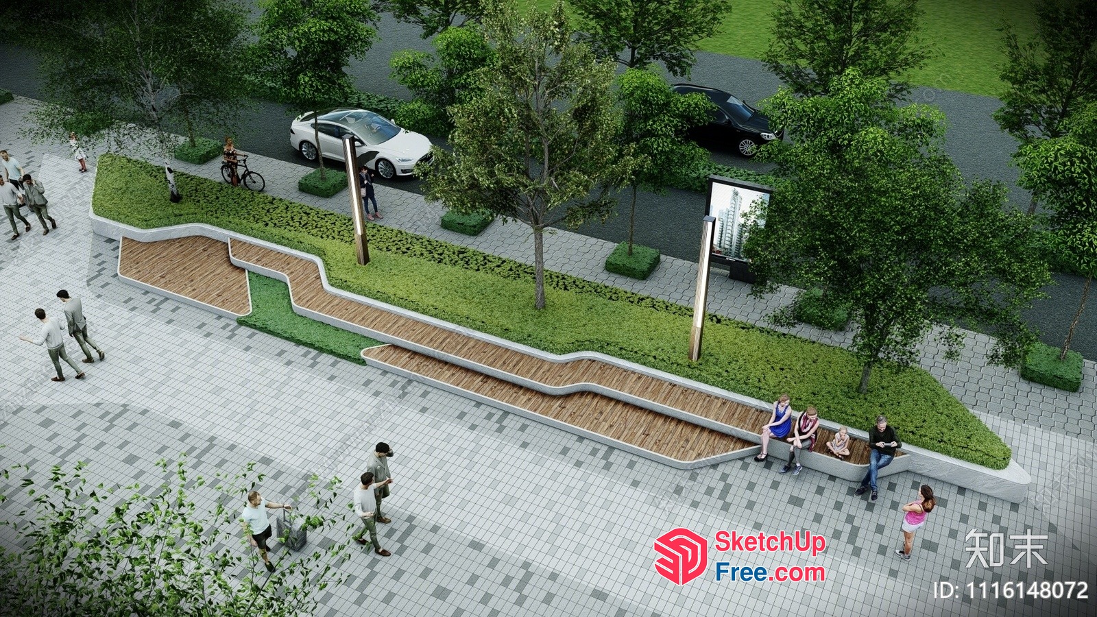 Urban Park And Street Decor 3D SketchUp File