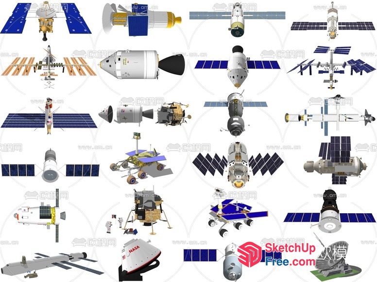 Spacecrafts And Space Stations 3D SketchUp File
