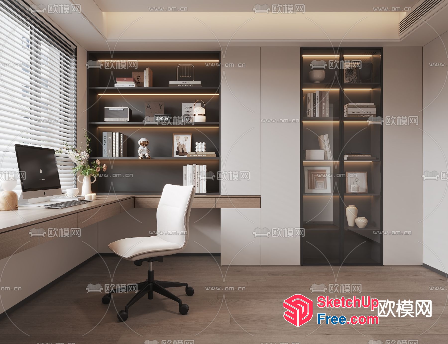 Minimalist Home Office With Natural Light And Modern Decor 3D SketchUp File