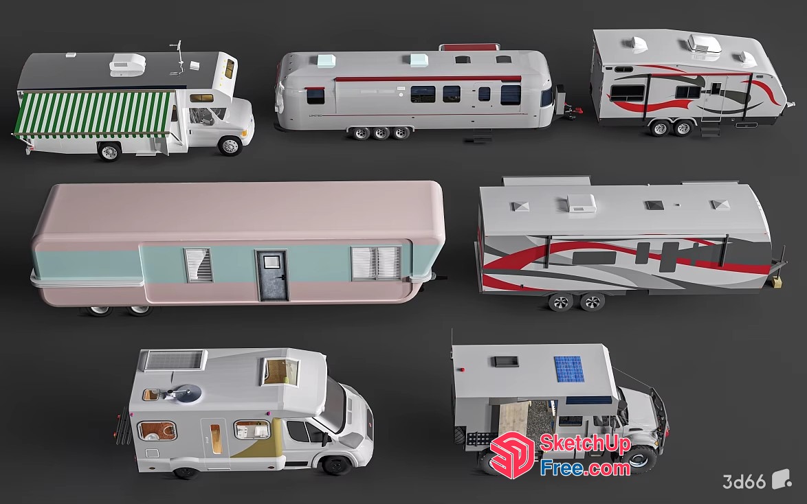 Collection Of Various Rvs And Campers 3D SketchUp File