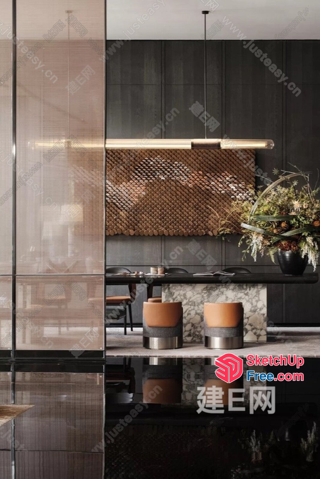 Modern Minimalist Interior Design With Neutral Color Palette 3D SketchUp File
