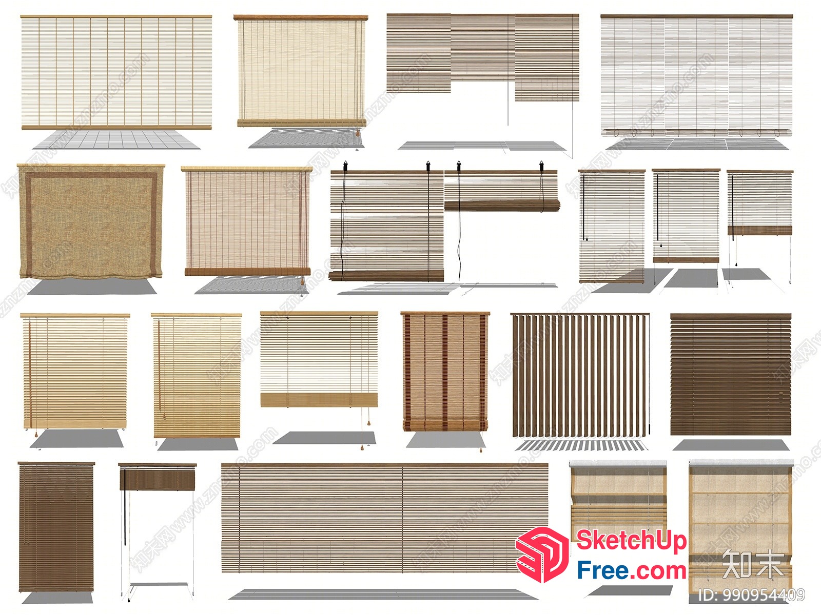 Various Window Treatments 3D SketchUp File