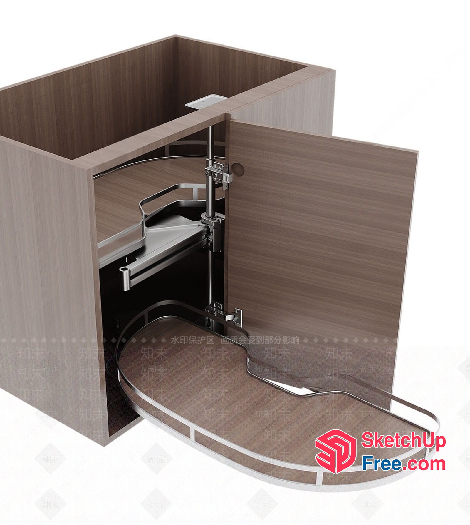 Corner Cabinet With Pull-Out Tray 3D SketchUp File
