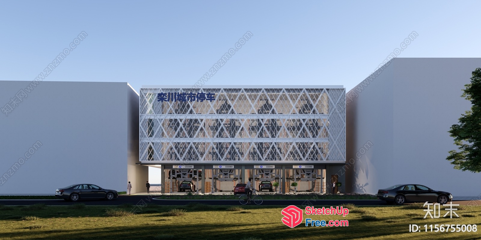 Modern Glass Curtain Wall Building Facade 3D SketchUp File
