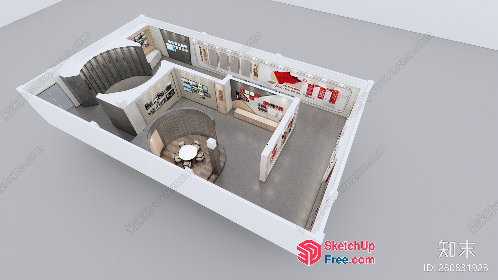 Interior 3D Model Of A Commercial Street 3D SketchUp File