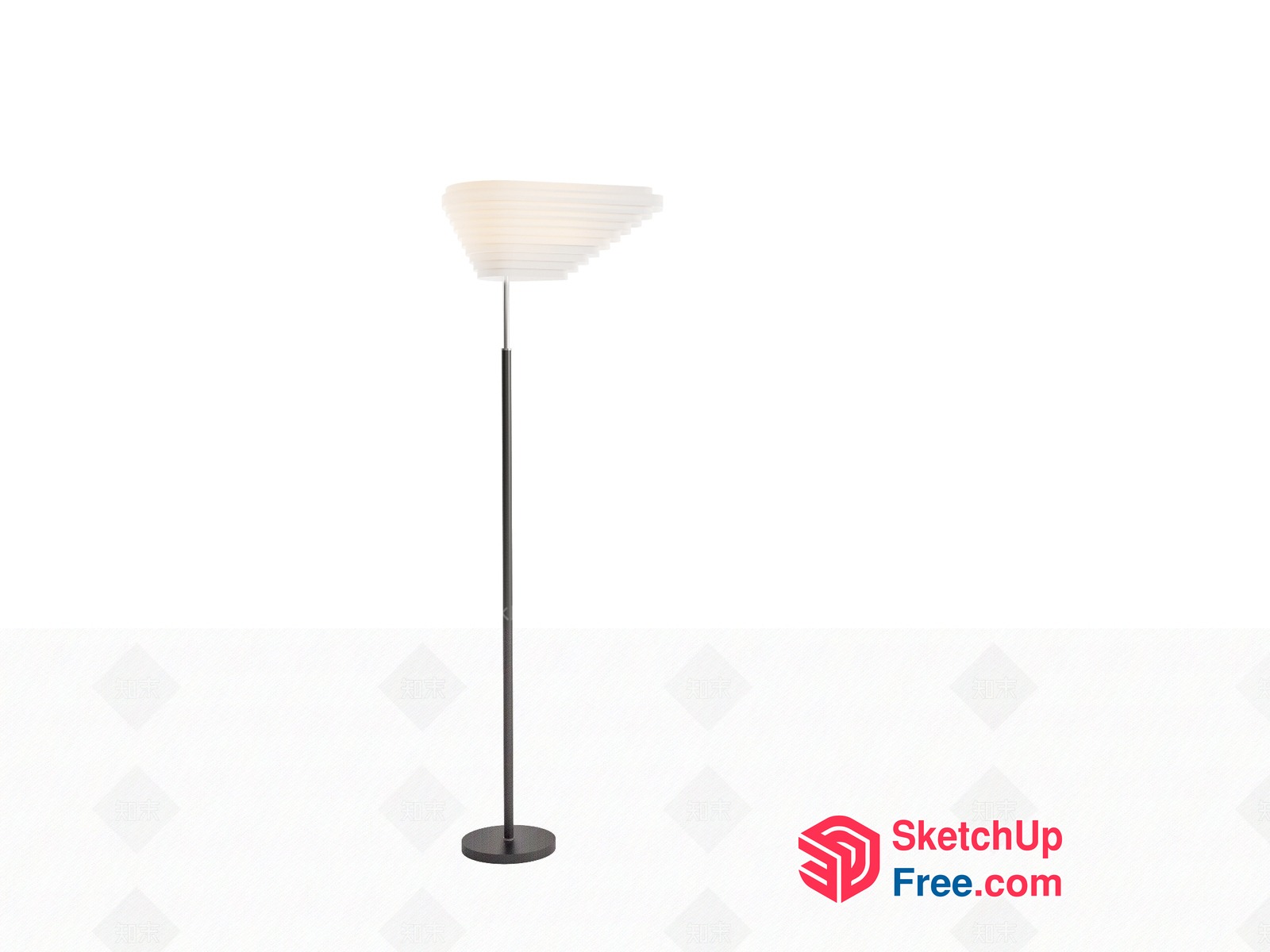 Floor Lamp With Unique Shade 3D SketchUp File