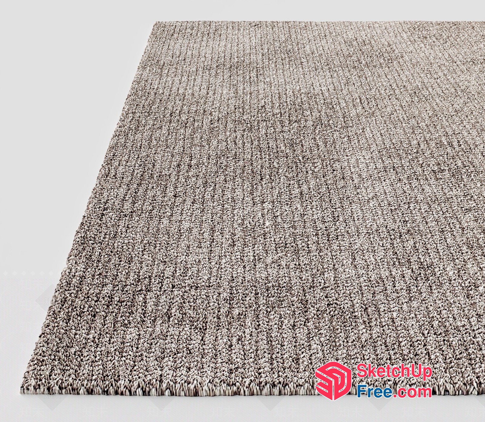 Light Grey Shaggy Carpet 3D SketchUp File