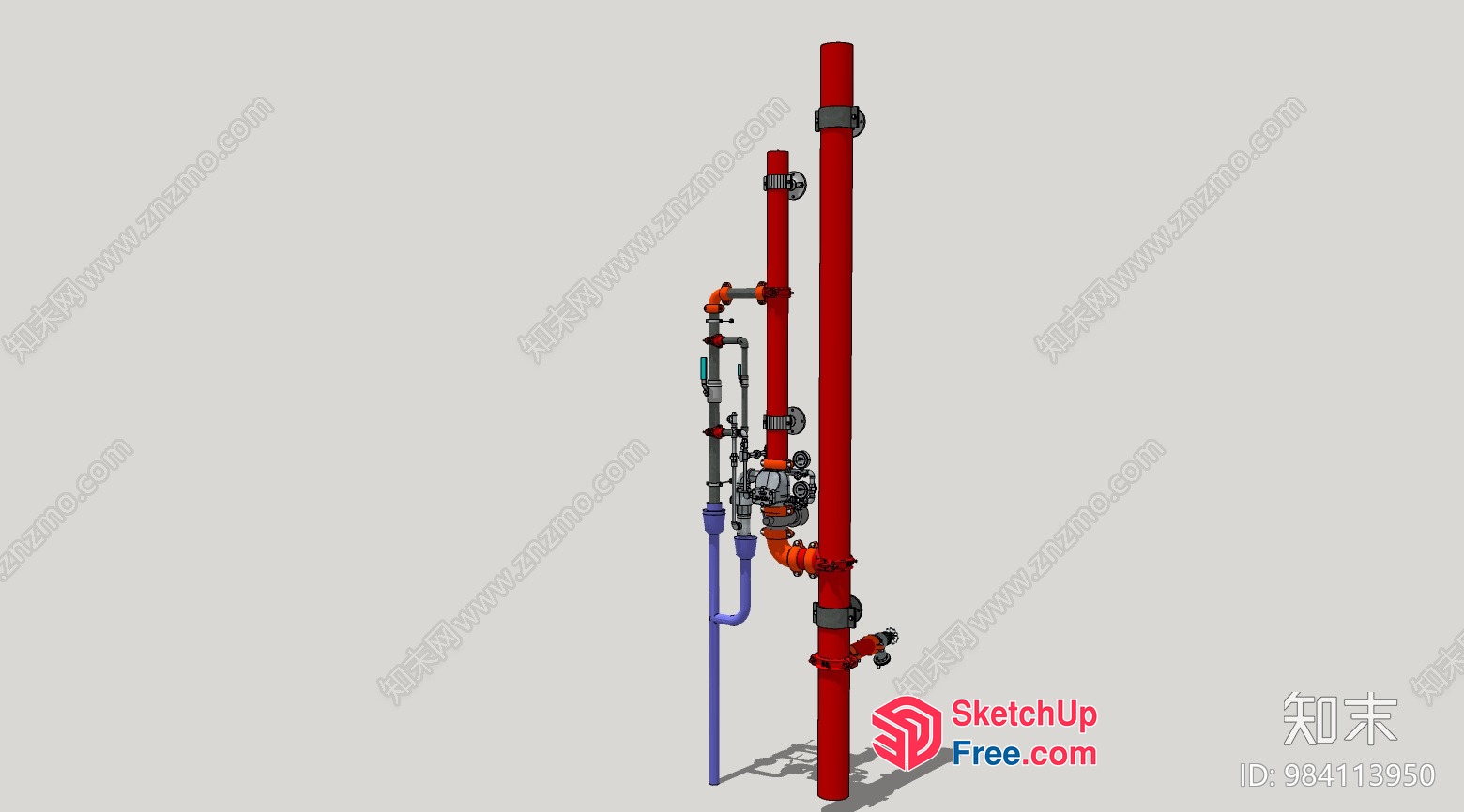 Industrial Pipe System 3D SketchUp File