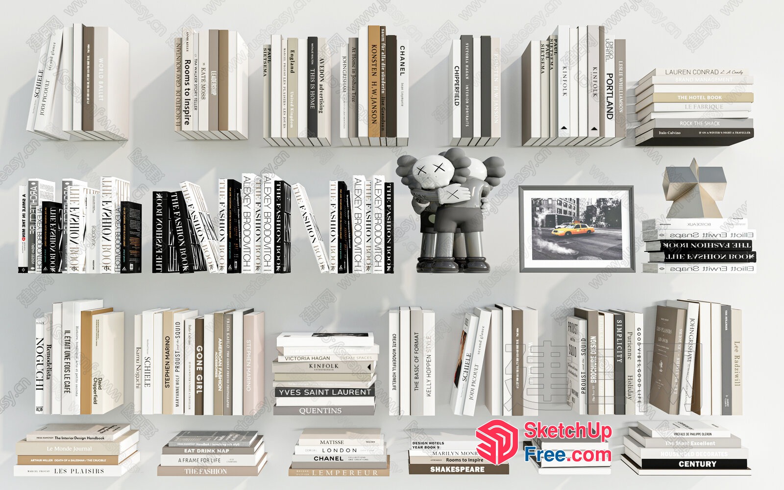 Modern Minimalist Bookshelf Collection 3D SketchUp File
