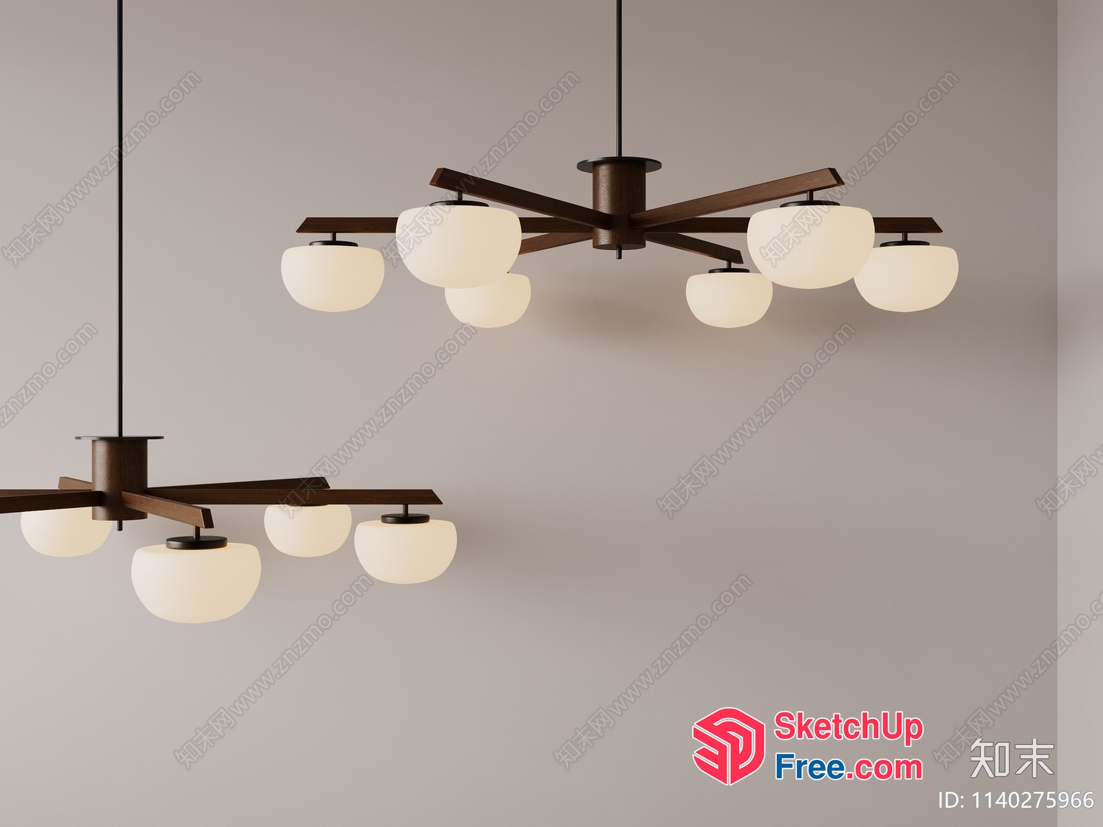 Modern Japanese Style Ceiling Light Fixture 3D SketchUp File