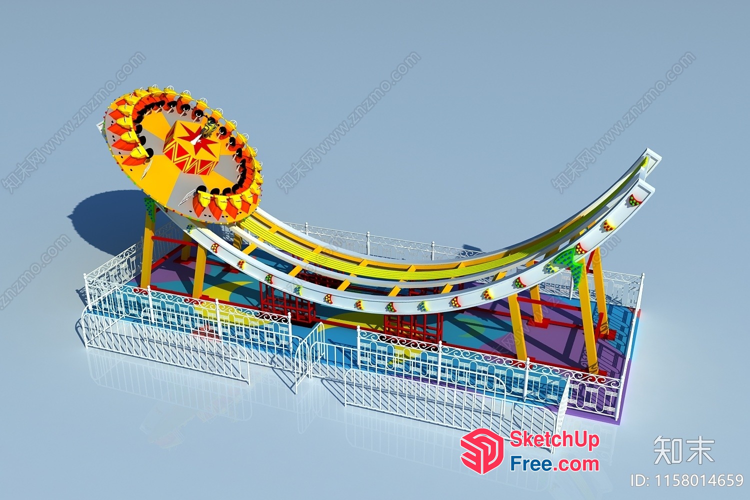 Colorful Amusement Park Ride 3D SketchUp File