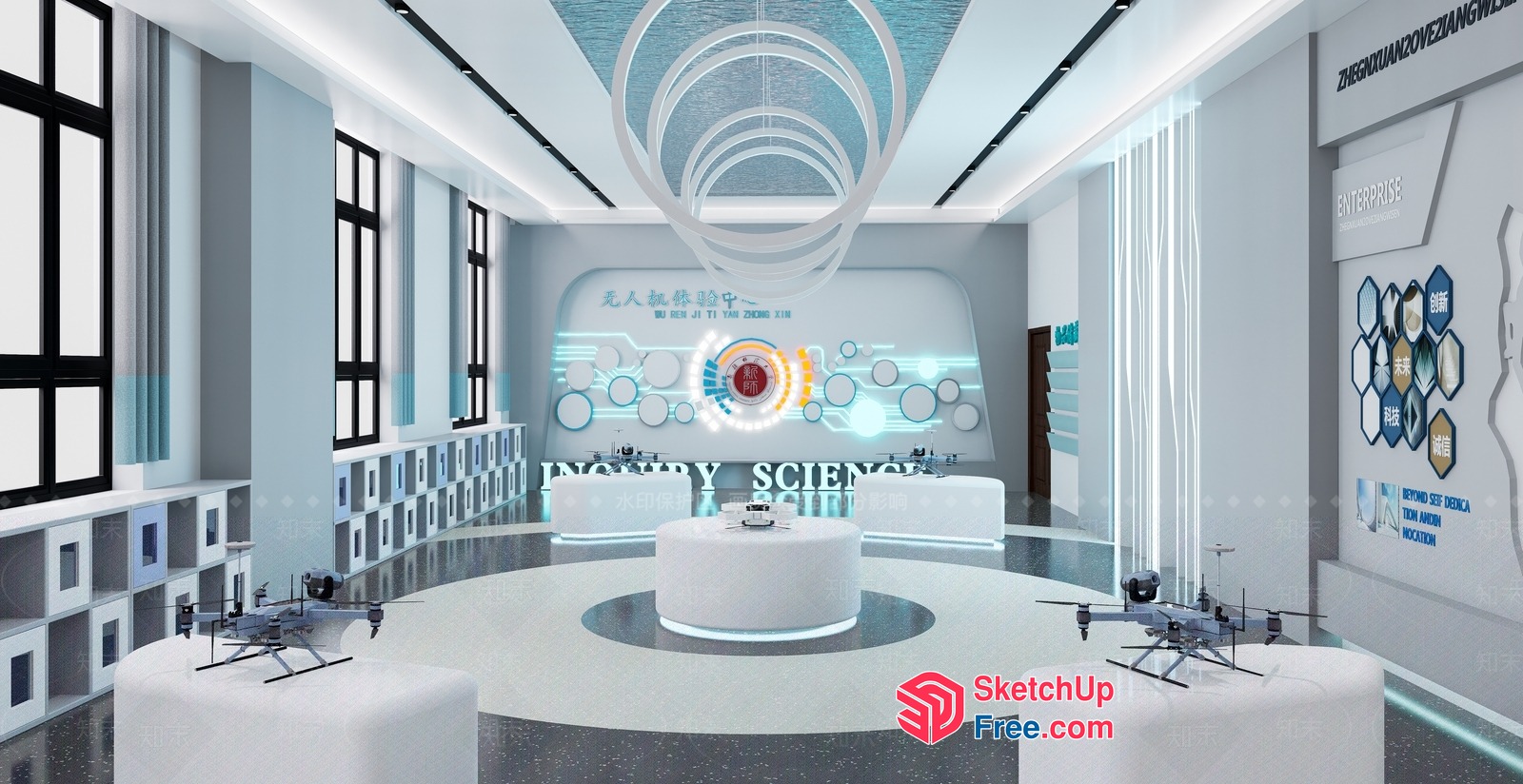 Modern Industrial Science Center 3D SketchUp File