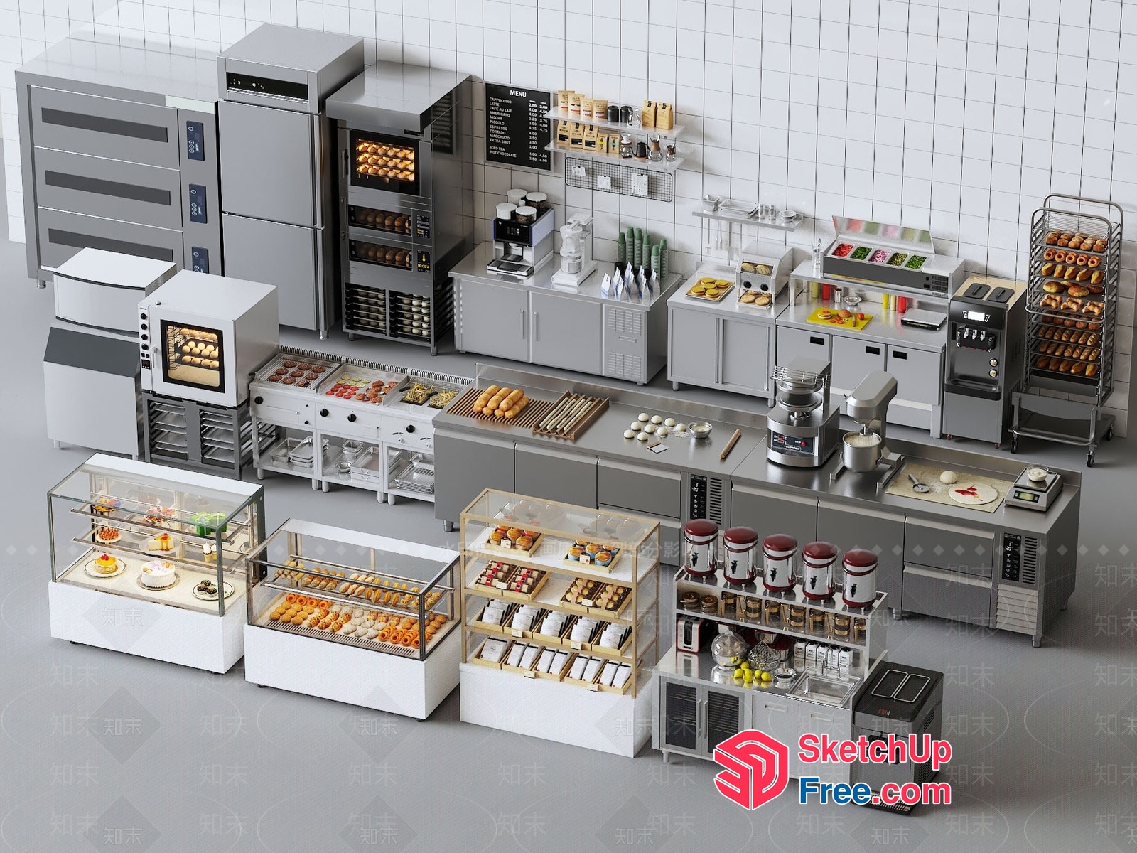 Modern Commercial Kitchen Space 3D SketchUp File