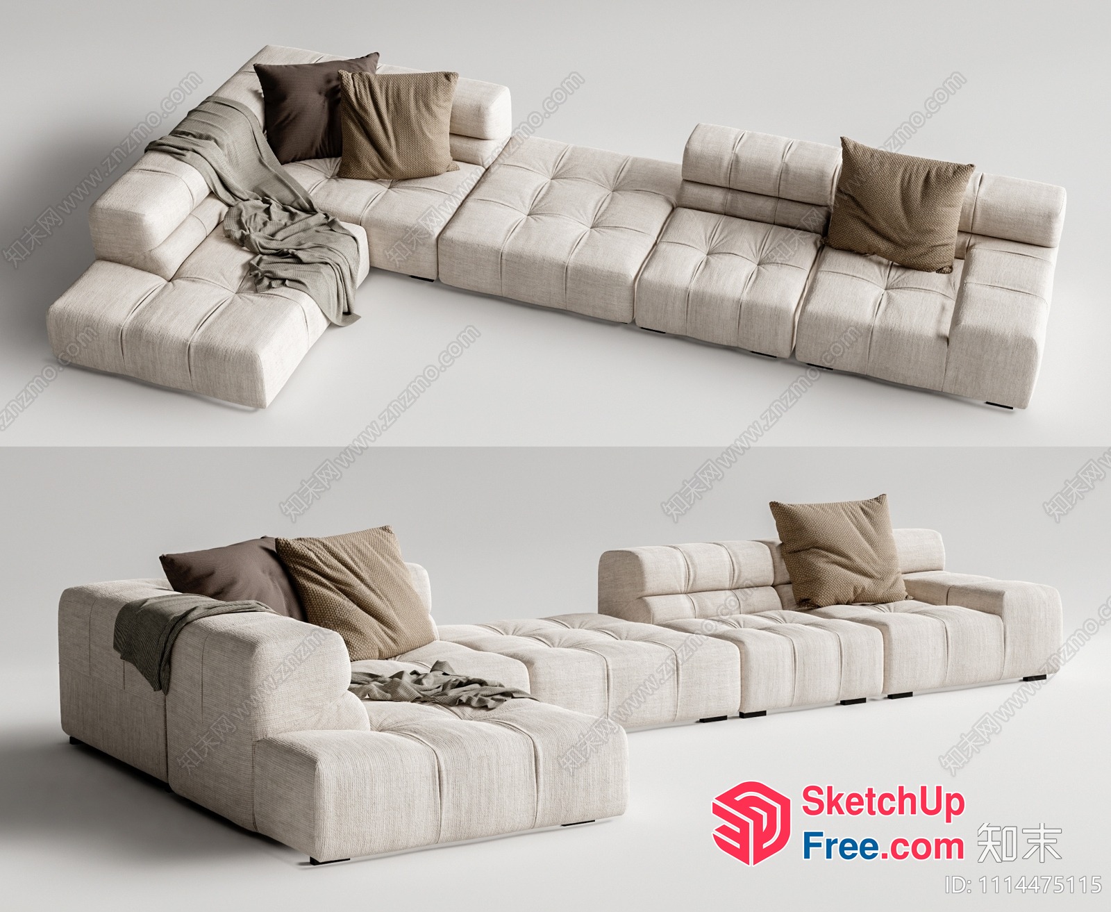 Minimalist Style Modern Living Room Sofa 3D SketchUp File