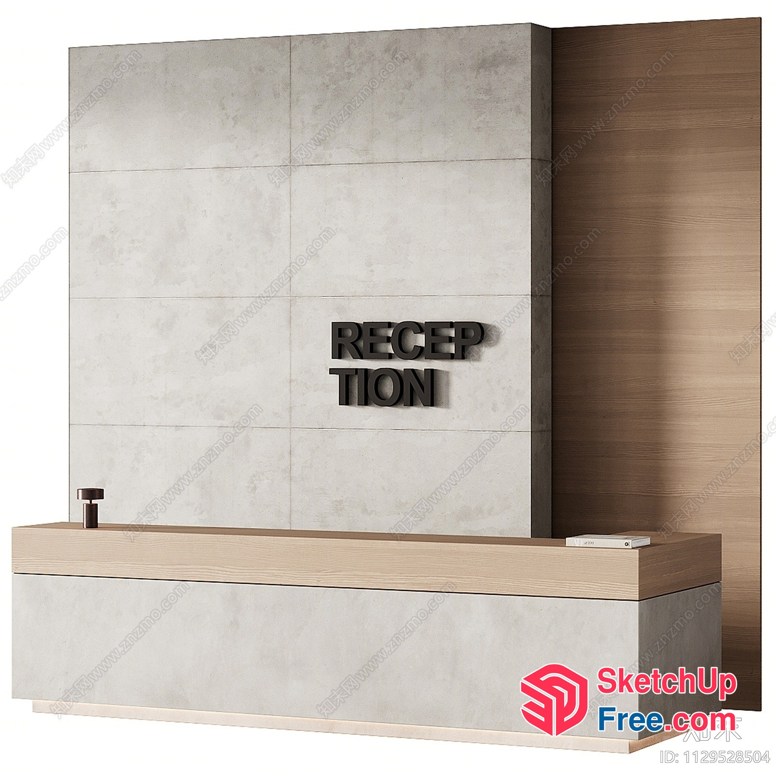 Reception Desk With A Modern And Minimalist Design 3D SketchUp File