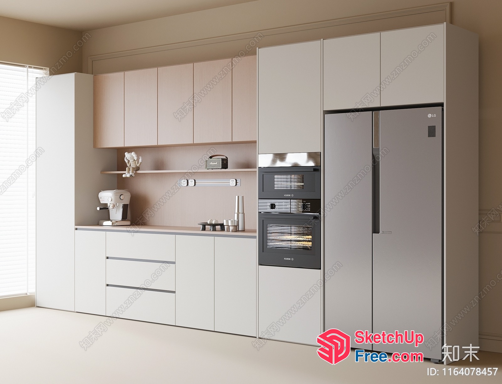 Modern Kitchen With Sleek Appliances And Neutral Tones 3D SketchUp File