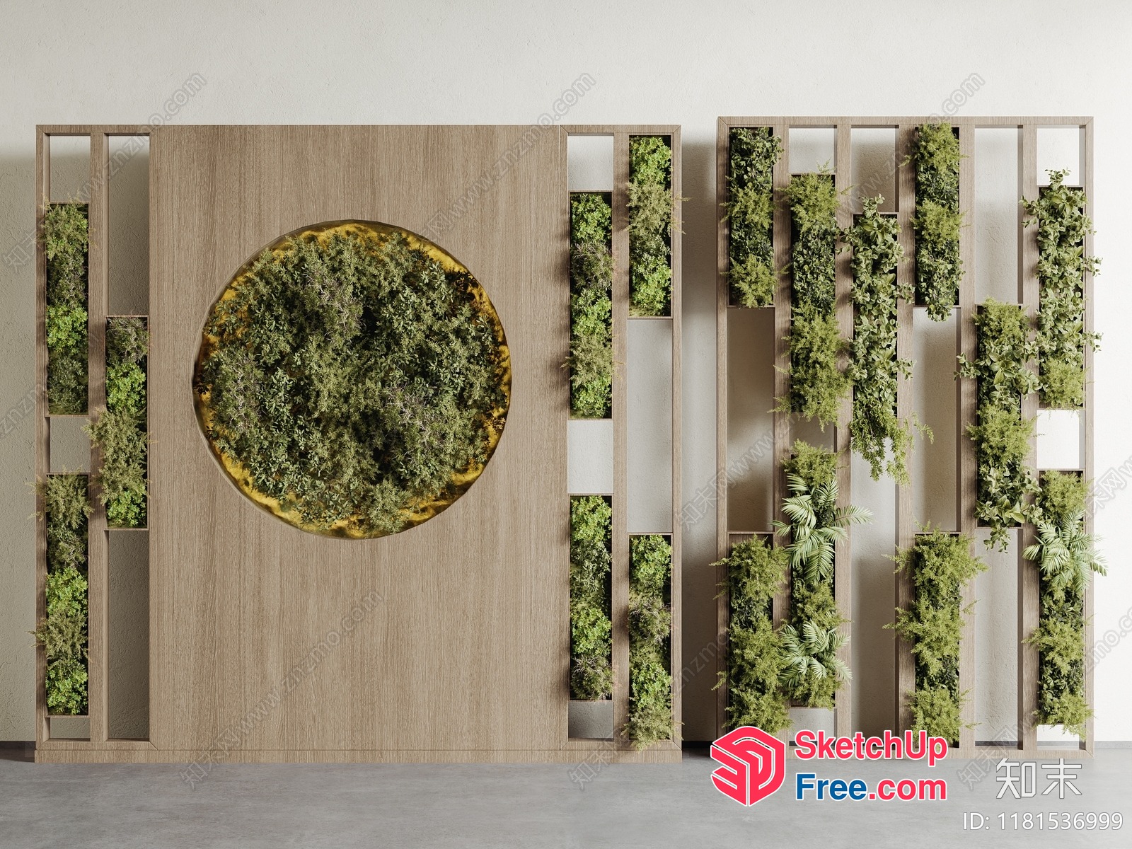 Modern Minimalist Green Wall Decor 3D SketchUp File