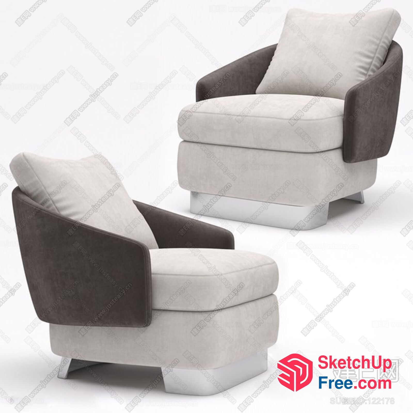 Stylish Modern Armchair And Sofa Set 3D SketchUp File