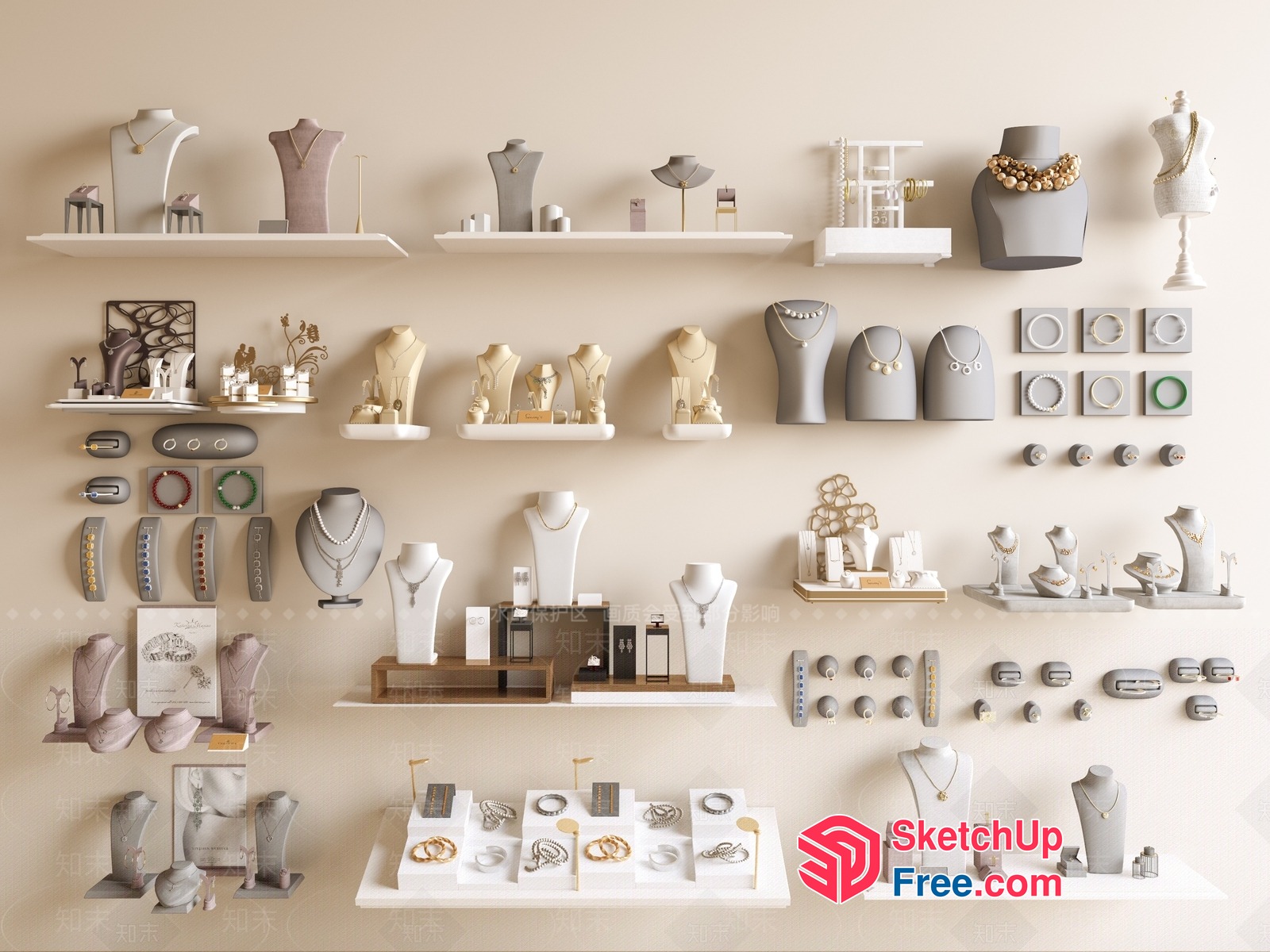 Elegant Jewelry Display 3D SketchUp File