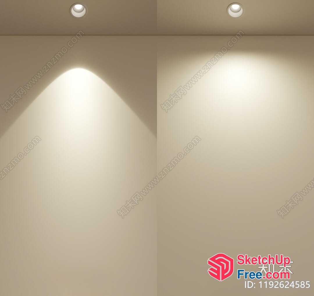 Brightly Lit Ceiling With Two Spotlights 3D SketchUp File