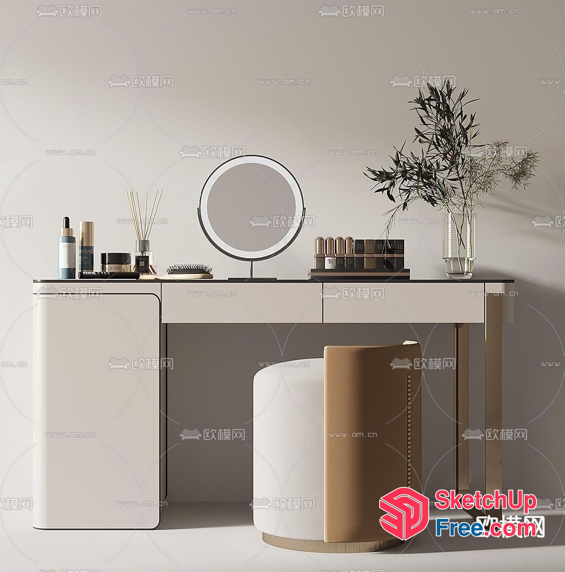 Modern Minimalist Bathroom Vanity 3D SketchUp File