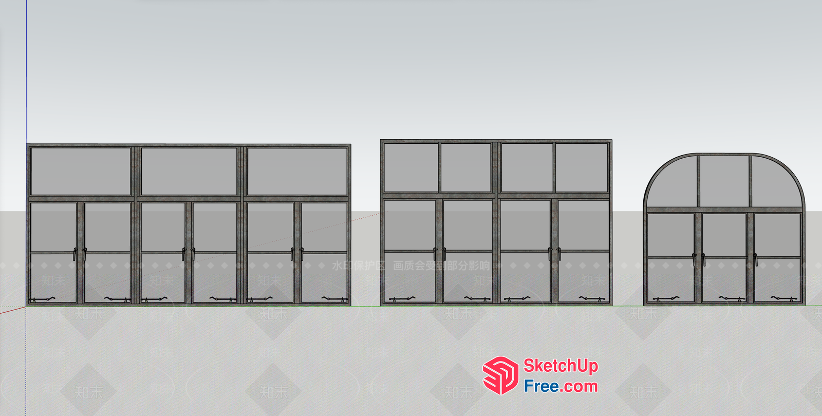 Glass Curtain Wall 3D SketchUp File