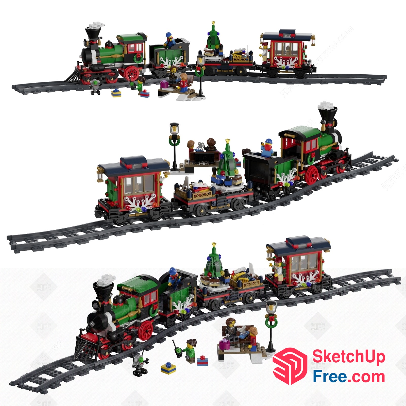 Colorful Train Set For Kids And Adults 3D SketchUp File