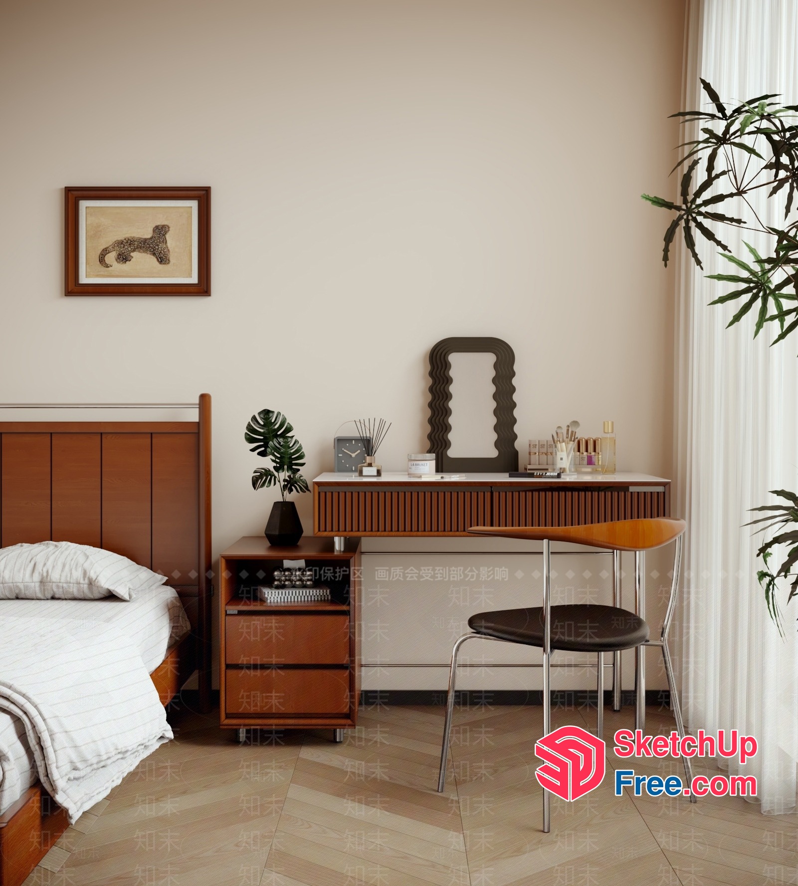 Simple And Elegant Bedroom Interior 3D SketchUp File