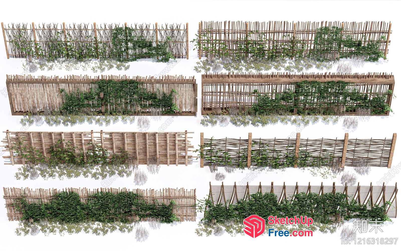 Decorative Fencing With Greenery 3D SketchUp File