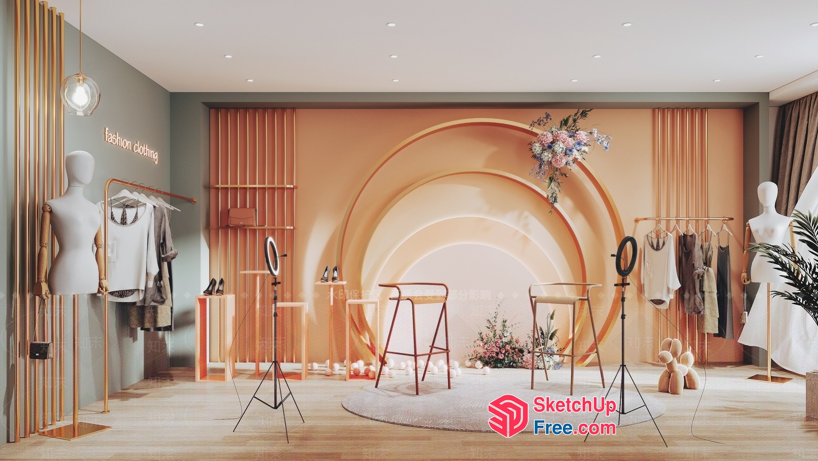 Elegant Fashion Store Interior 3D SketchUp File