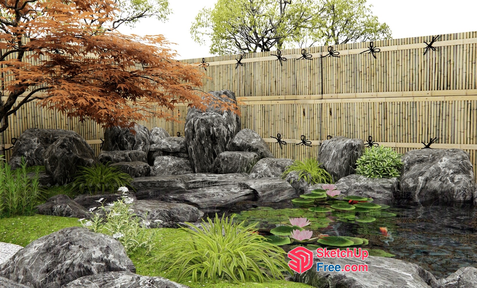 Japanese-Inspired Garden Oasis 3D SketchUp File