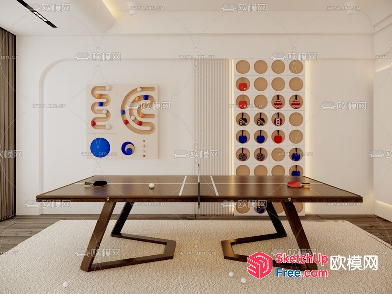 Modern Minimalist Interior Design With Elegant Table And Artwork 3D SketchUp File
