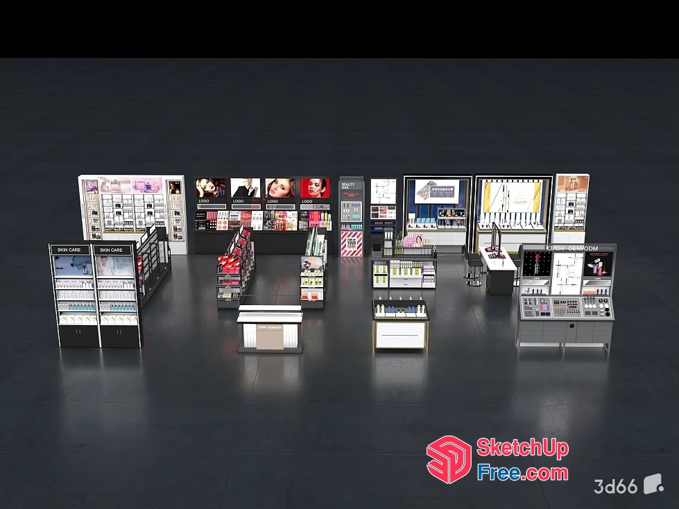 Cosmetics Shop Interior 3D SketchUp File
