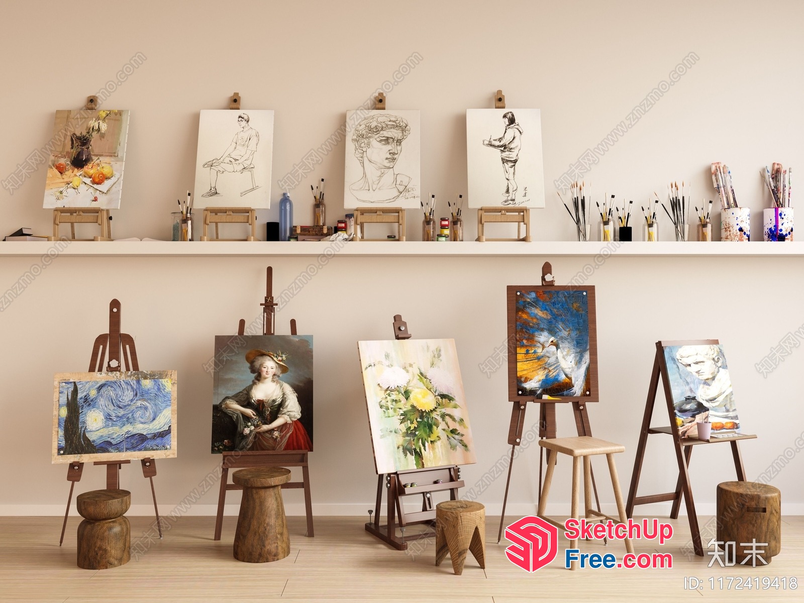 Art Studio With Classic European Style 3D SketchUp File