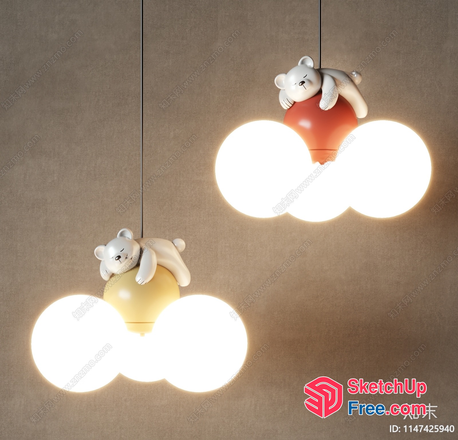 Dreamy Clouds And Adorable Bears 3D SketchUp File