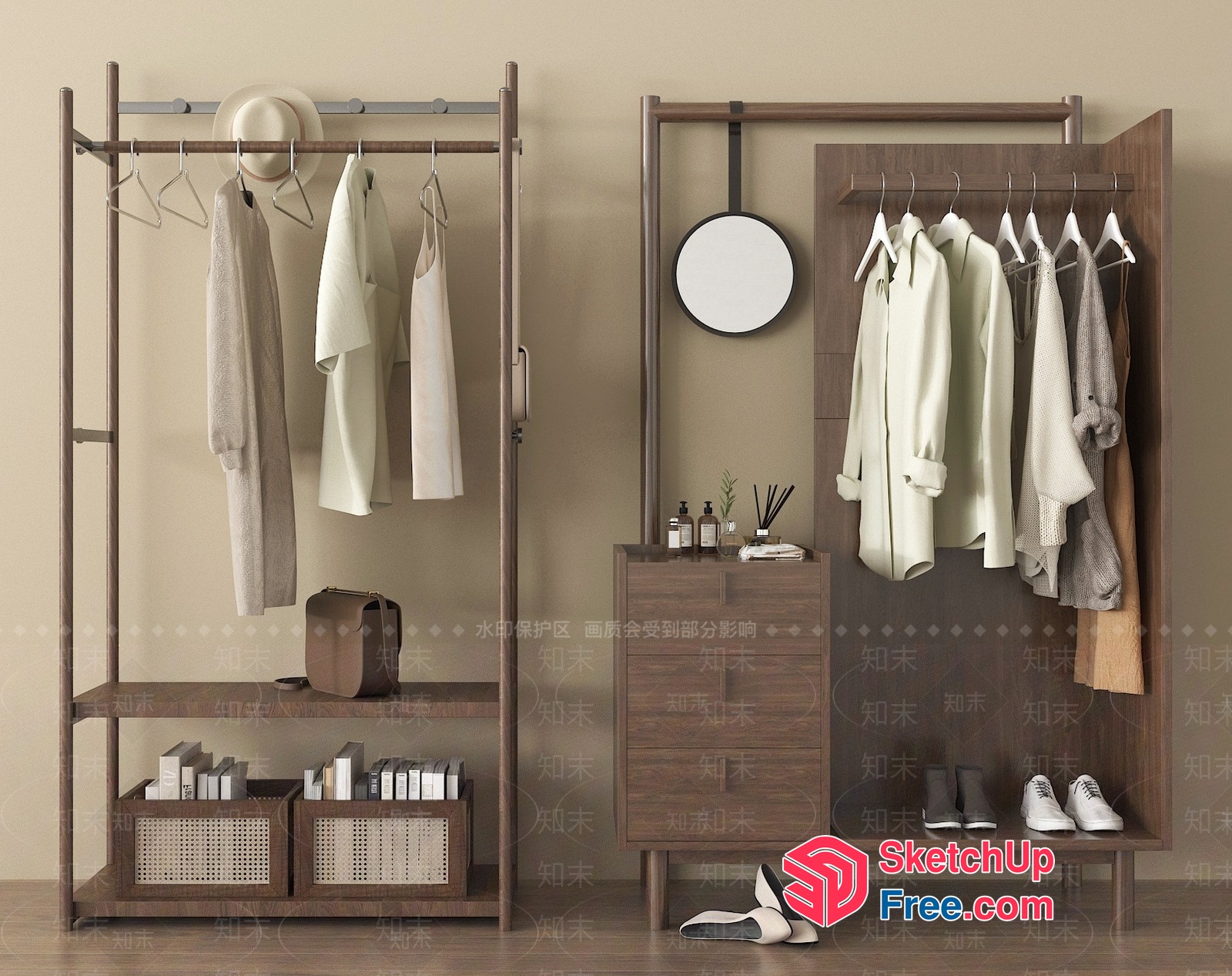 Modern Minimalist Wardrobe And Storage Solution 3D SketchUp File