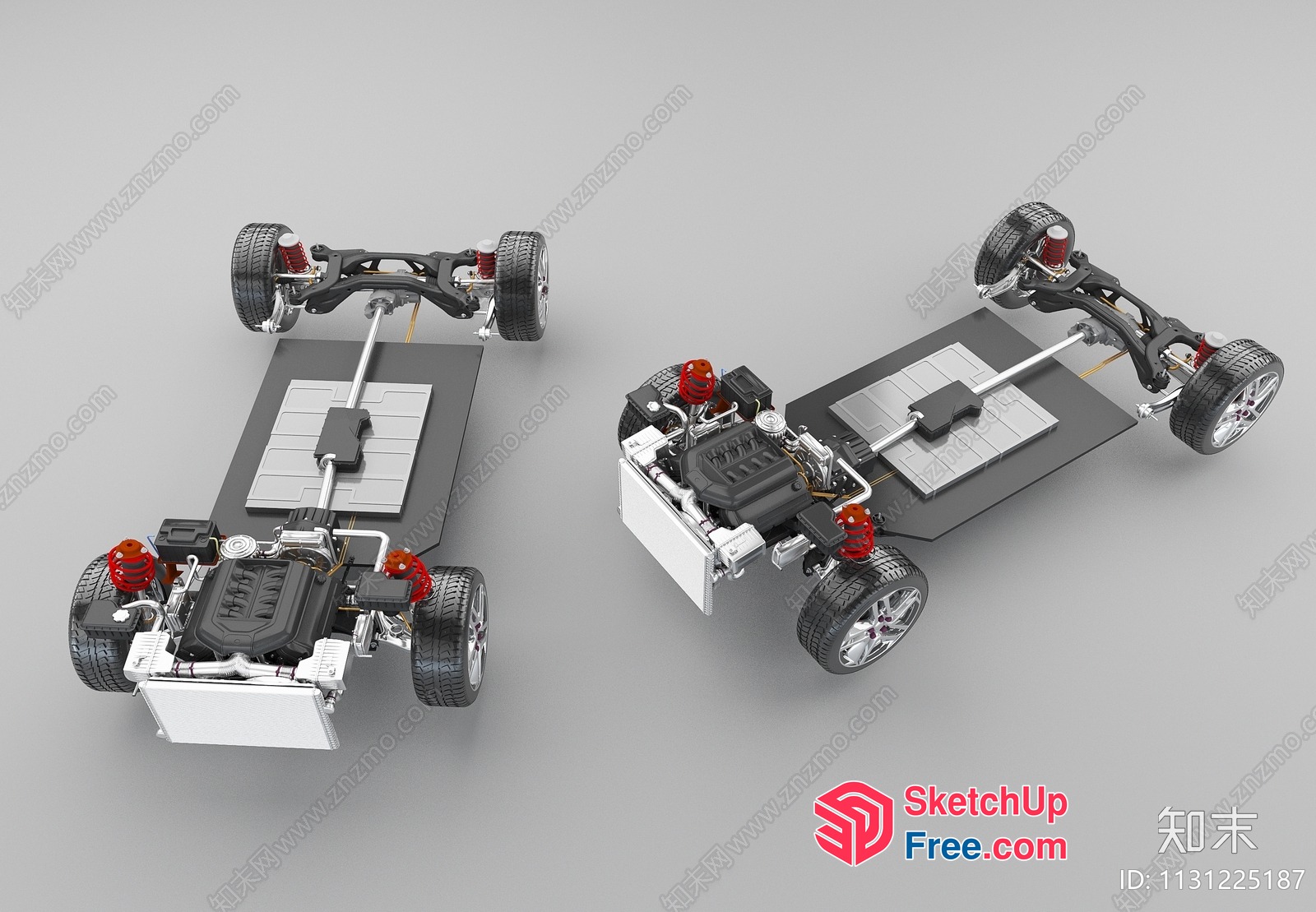 3D Rendering Of A Car Chassis 3D SketchUp File