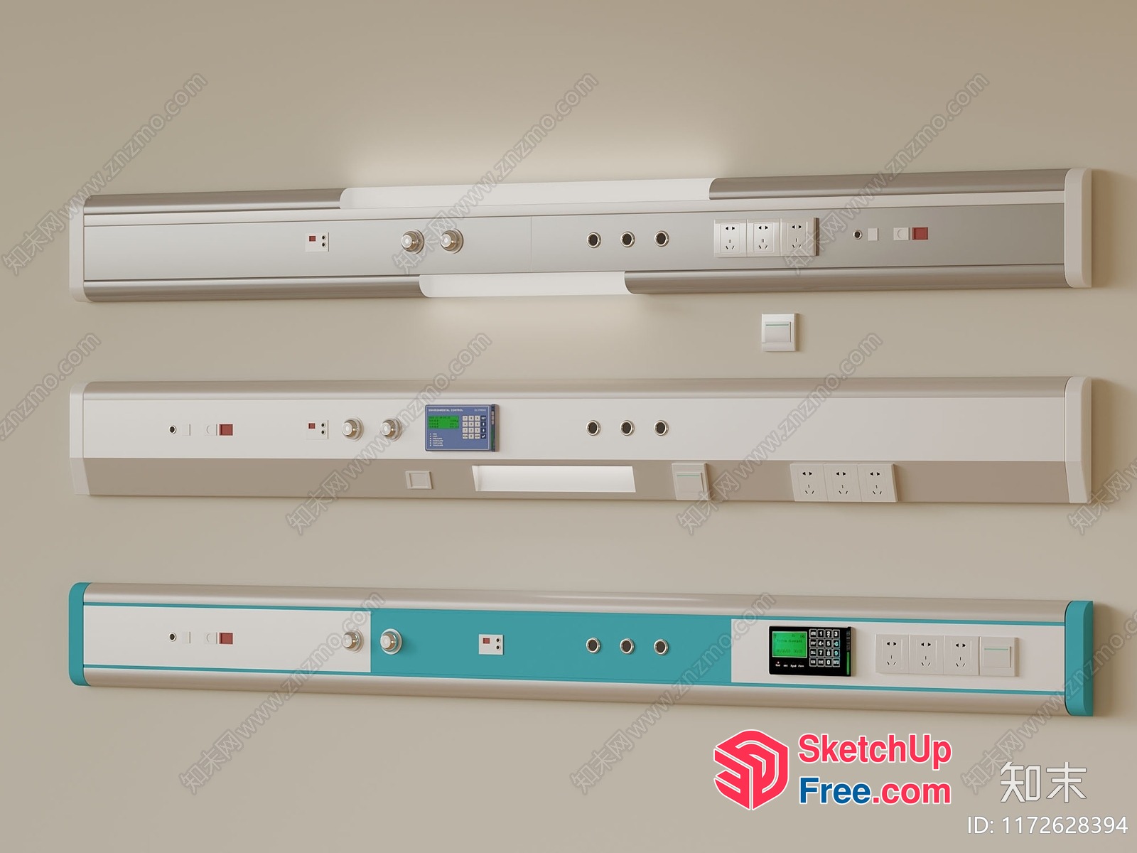 Modern Wall Control Panel For Various Devices 3D SketchUp File