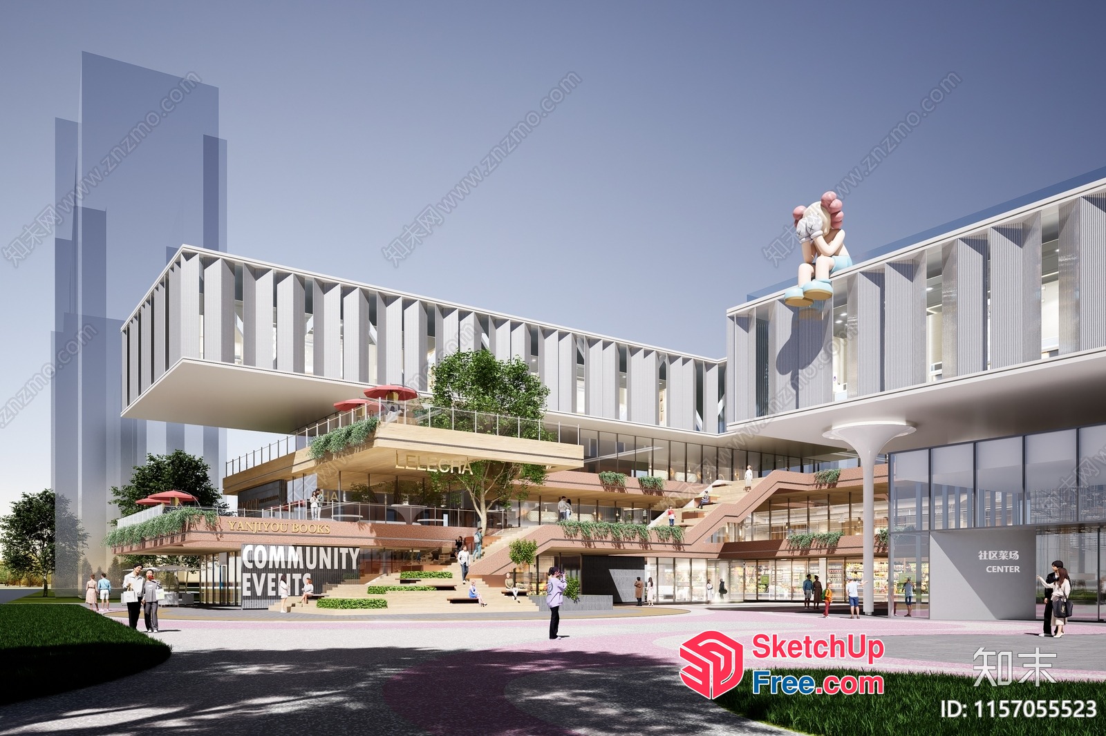 Modern Commercial Street 3D SketchUp File