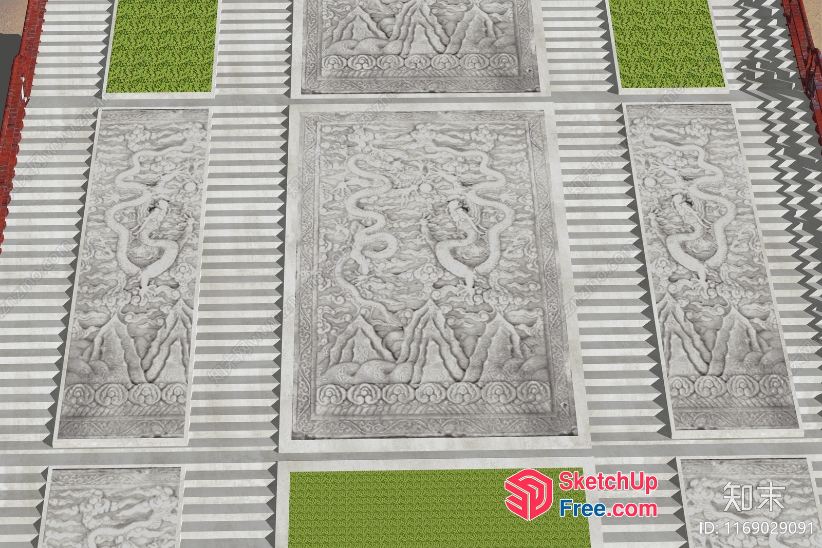 Intricate Carved Panel With Serpents And Floral Patterns 3D SketchUp File