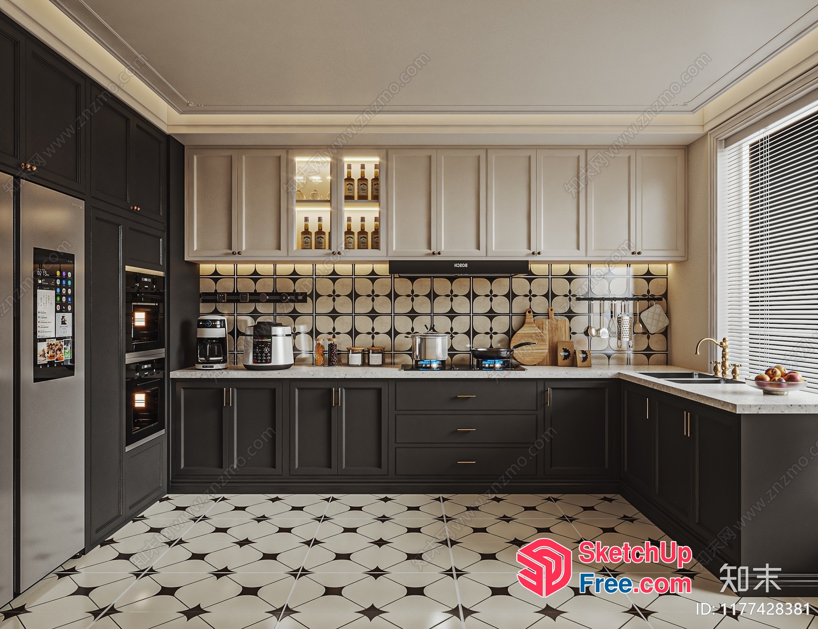Modern Kitchen With Sleek Appliances And Elegant Decor 3D SketchUp File