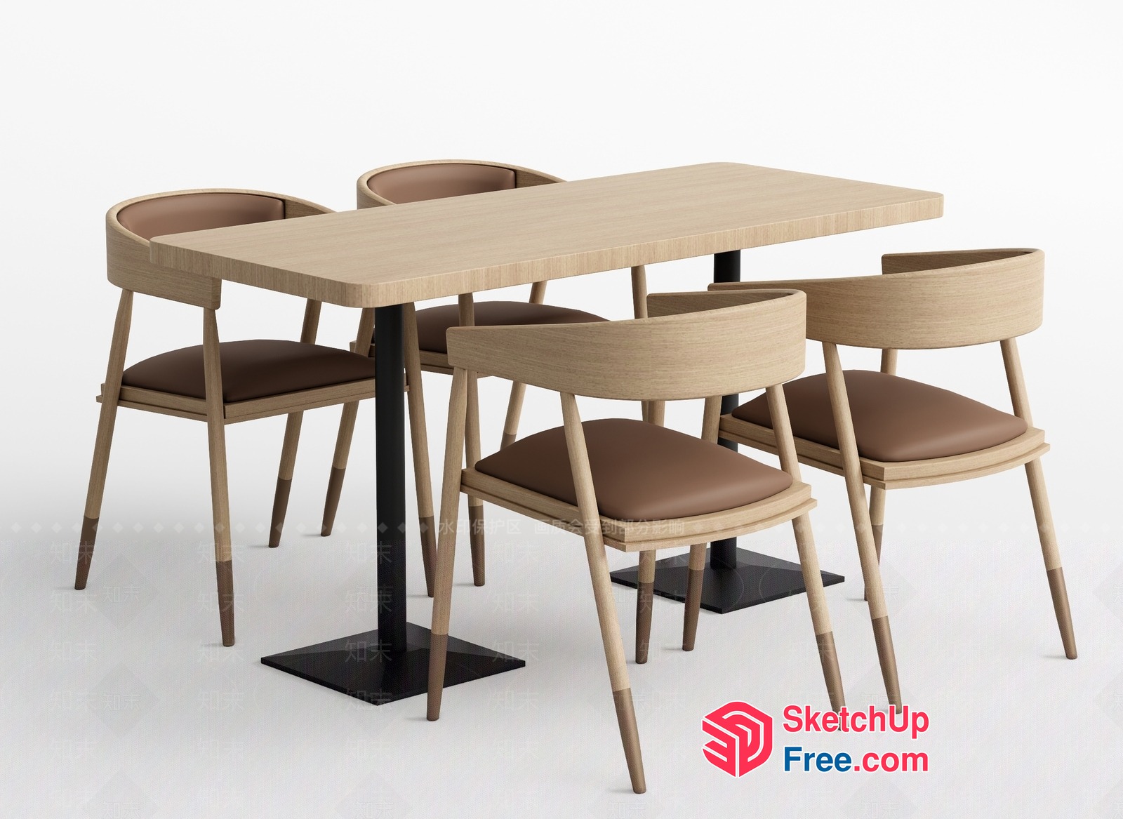 Minimalist Dining Table And Chairs 3D SketchUp File