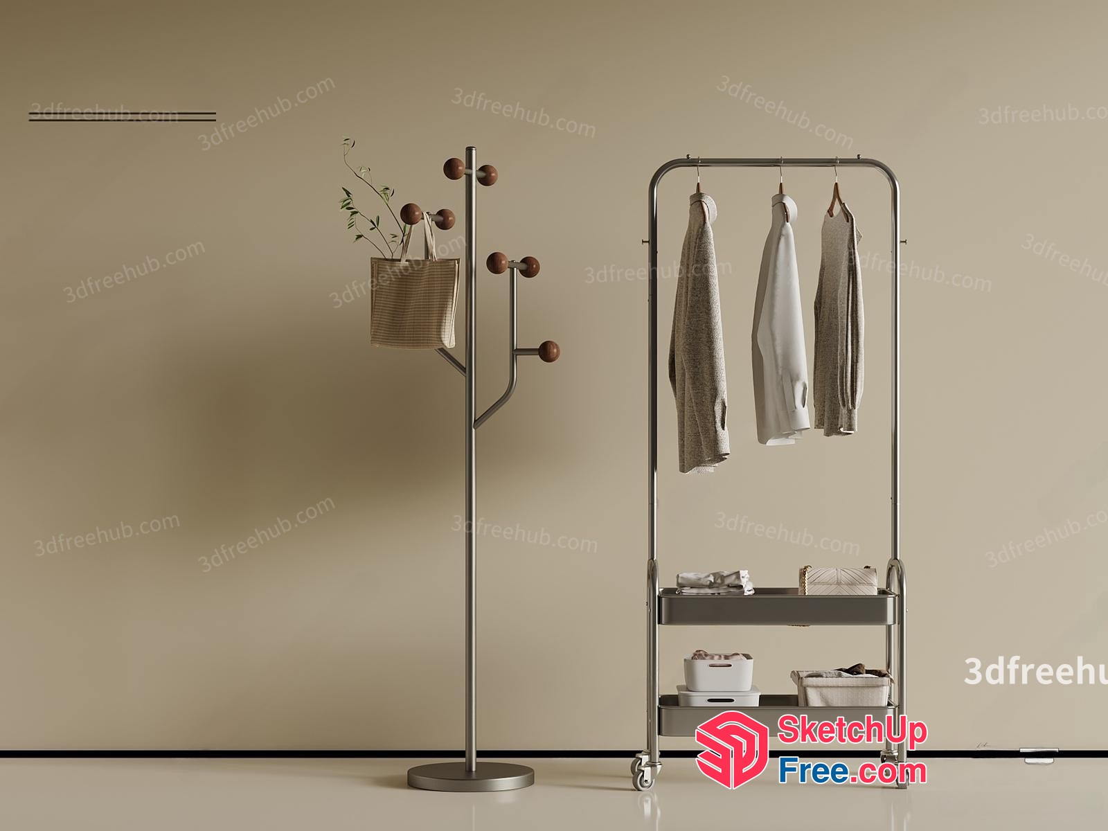 Modern Minimalist Clothing Storage And Display 3D SketchUp File