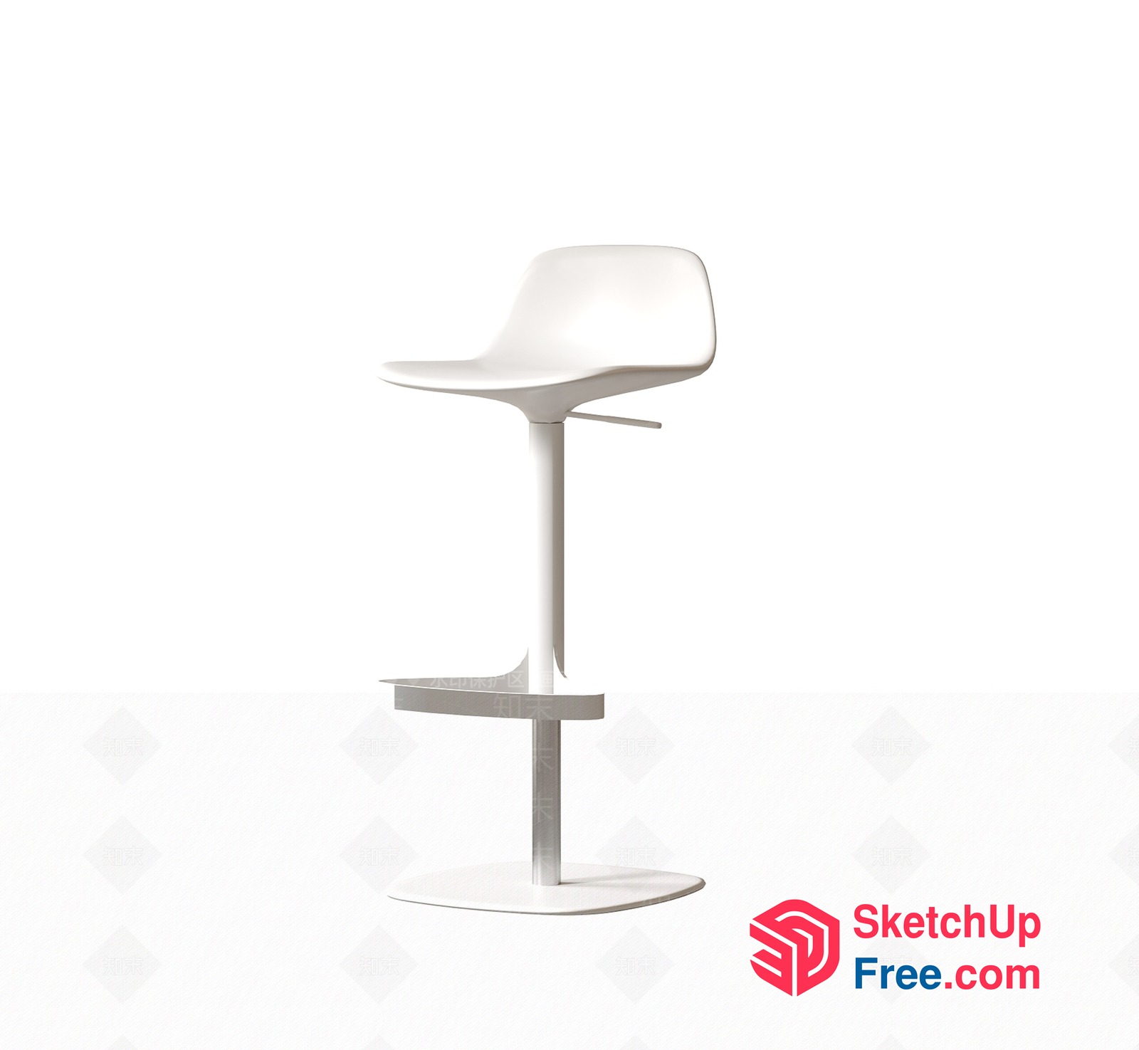 Sleek Modern Bar Stool With Adjustable Height 3D SketchUp File