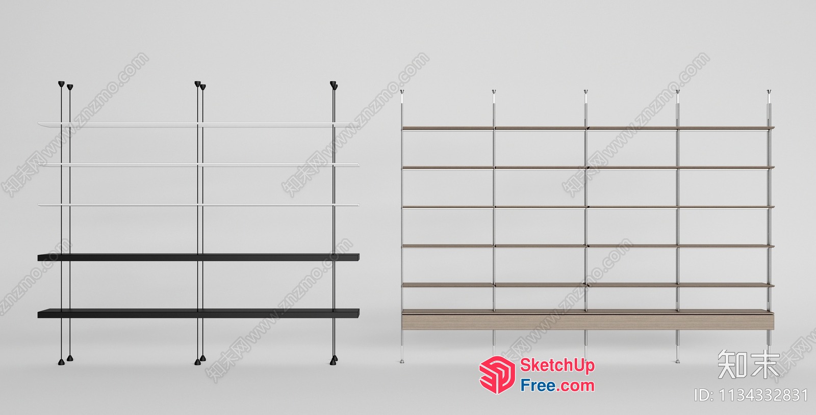 Modern Minimalist Shelving Unit 3D SketchUp File